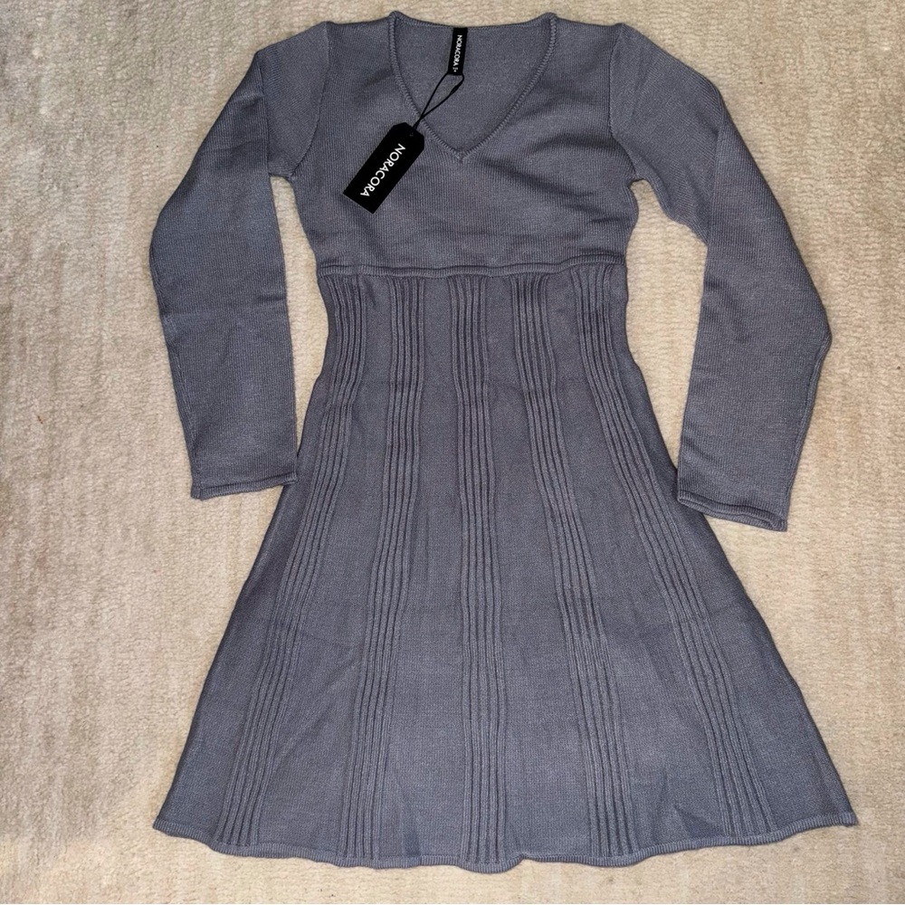 blue sweater dress